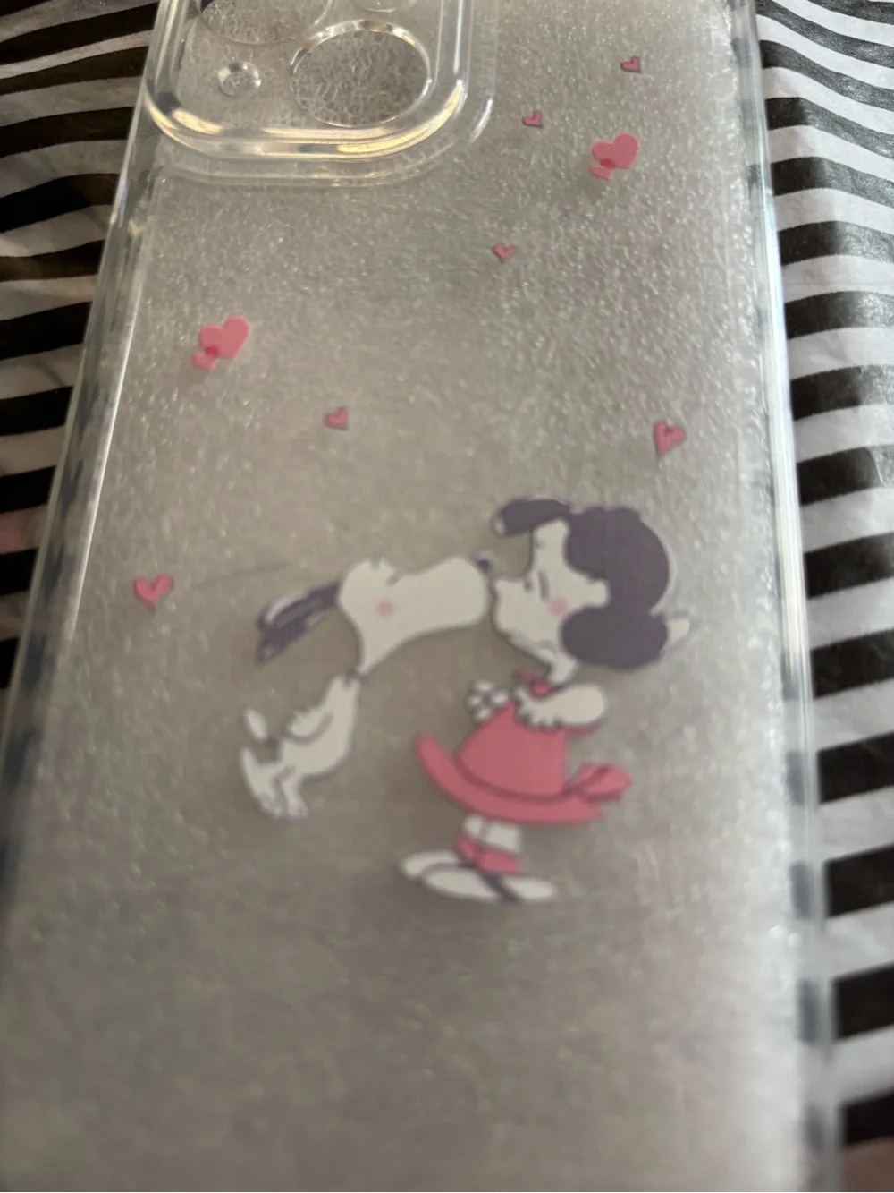 Clear Cute Lucy & Snoopy Phone Case 15 - Pink Accents